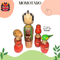 Kokeshi Toys: Momotaro signed Toshiaki Sendai