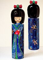 Katagami Kokeshi by Reka Toth-Vasarhelyi Artisan | Woodturner Doll is now part of the Aniko Collection it is titled Hikaru / light Artisan Website