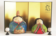 Katagami Kokeshi by Reka Toth-Vasarhelyi Artisan | Woodturner Emperor & Princess Aniko Collection Artisan Website