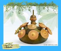 Kokeshi Toys: Frog and Hydrangeas by Umeki Shuichi V1 June Almanac By Umeki Shuichi (Zao)