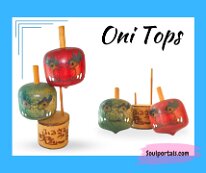 Kokeshi Toys: Red and Green Oni