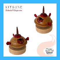 Kokeshi Toys: Kitsune Tops