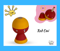 Kokeshi Toys: Tsuta Co Tippy Top Red Oni